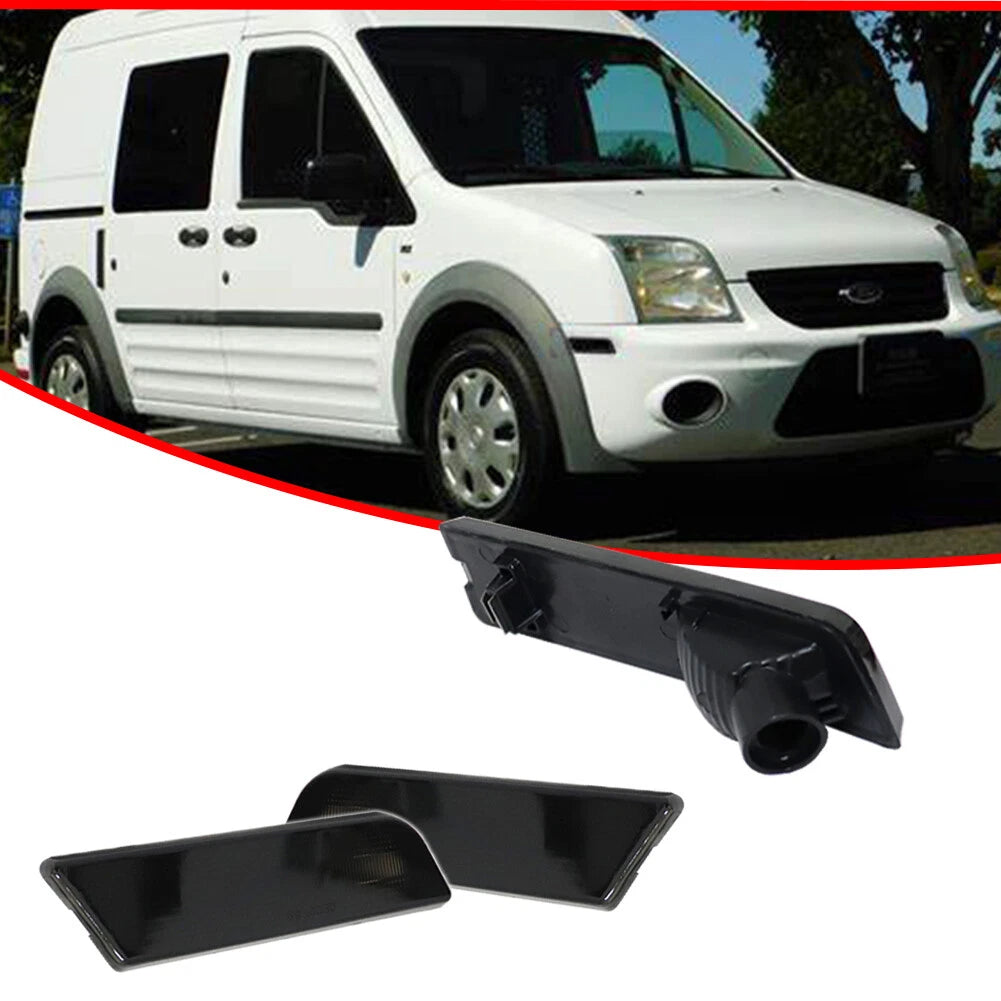 2X Smoke Lens Front Bumper Side Marker Lights for Ford Transit Connect (2010–2013)