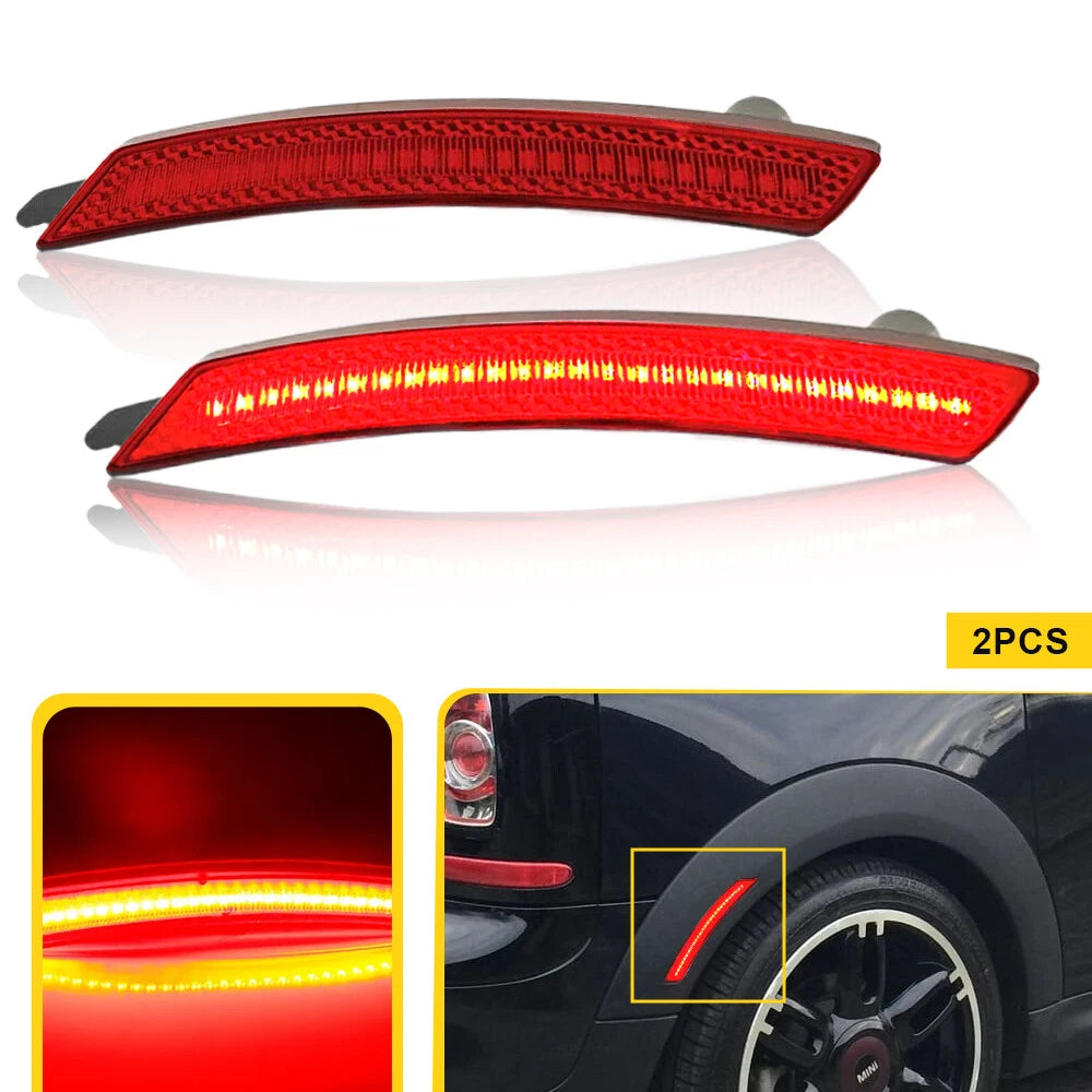LED Side Marker Light Set for MINI Cooper (2007–2016) - Full Red Lens