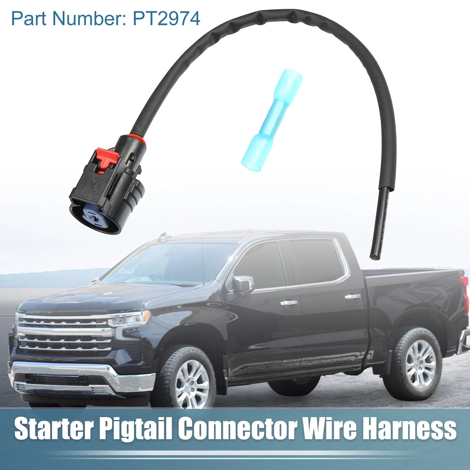 Set of 2 Starter Pigtail Connector Harness Plug PT2974 19300471 for Chevrolet