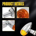 2X Motorcycle Turn Signal Lights Blinker Indicator Amber Universal