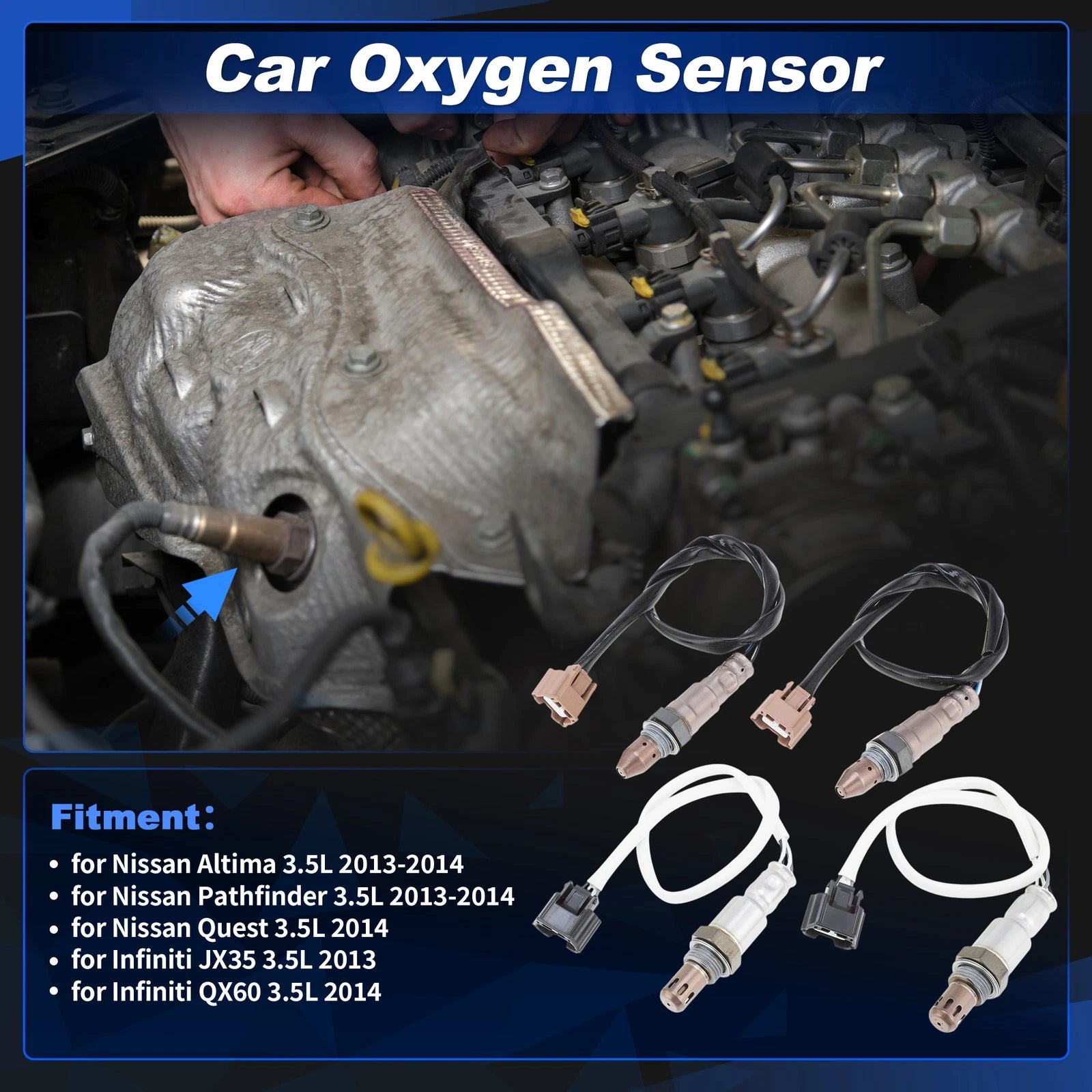 Set of 4 Upstream Downstream Oxygen Sensors for Nissan Pathfinder (2013–2014)