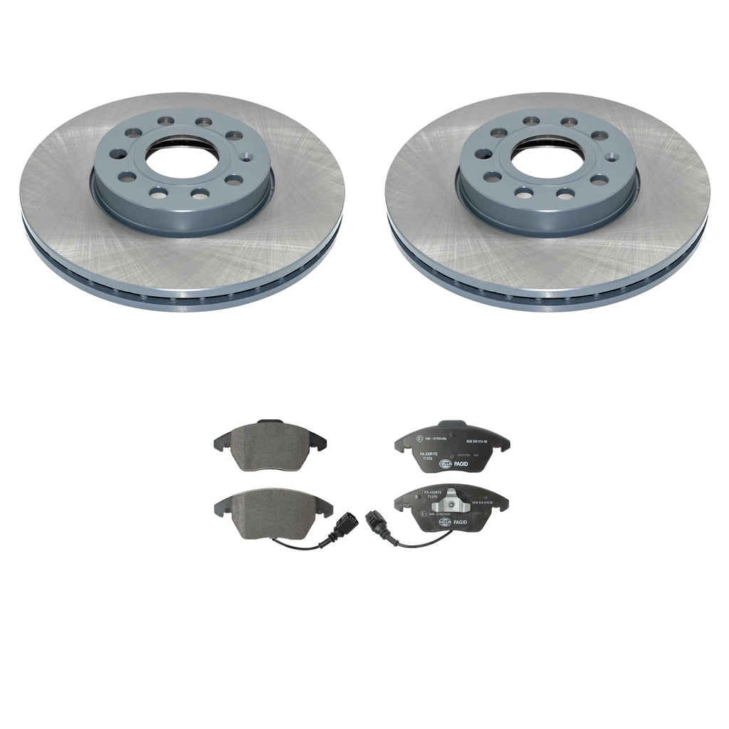 DuraGo Front Rotors & Low-Met Disc Brake Pads Kit for VW Beetle Golf Jetta (N/A)