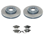 DuraGo Front Rotors & Low-Met Disc Brake Pads Kit for VW Beetle Golf Jetta (N/A)