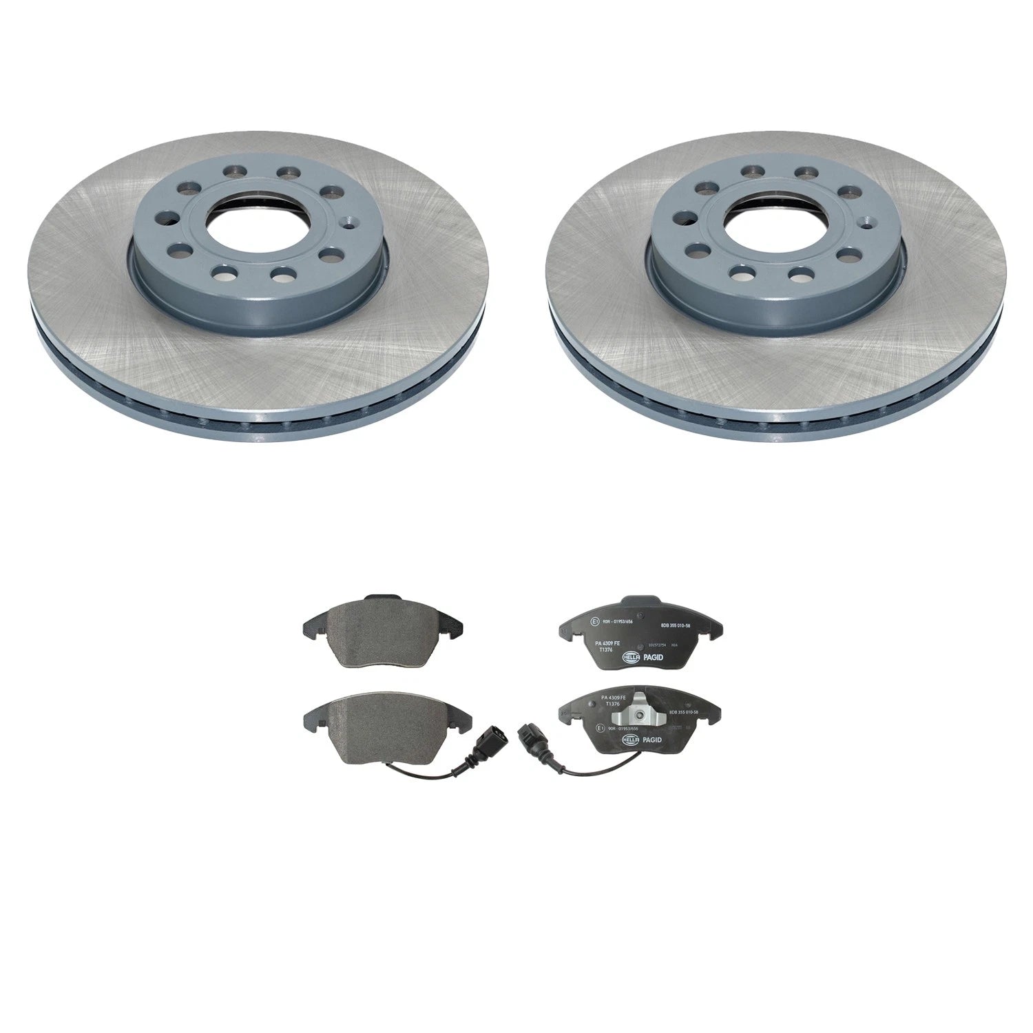 DuraGo Front Rotors & Low-Met Disc Brake Pads Kit for VW Beetle Golf Jetta (N/A)