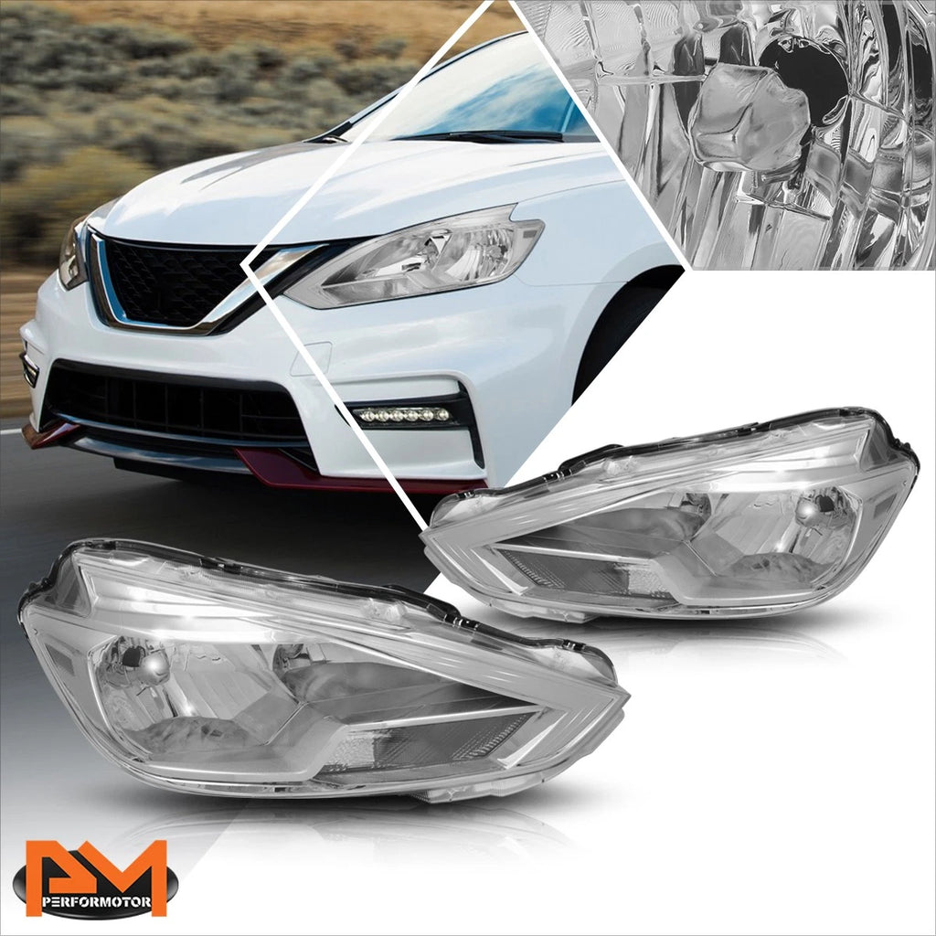 OE Factory Style Headlights for Nissan Sentra (2016–2018) - Chrome Housing