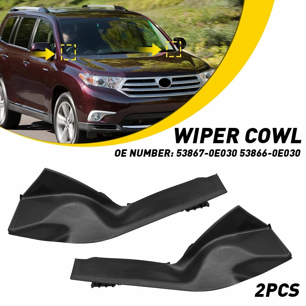 Pair Front Windshield Wiper Cowl Cover Panel for Toyota Highlander (2008–2013)