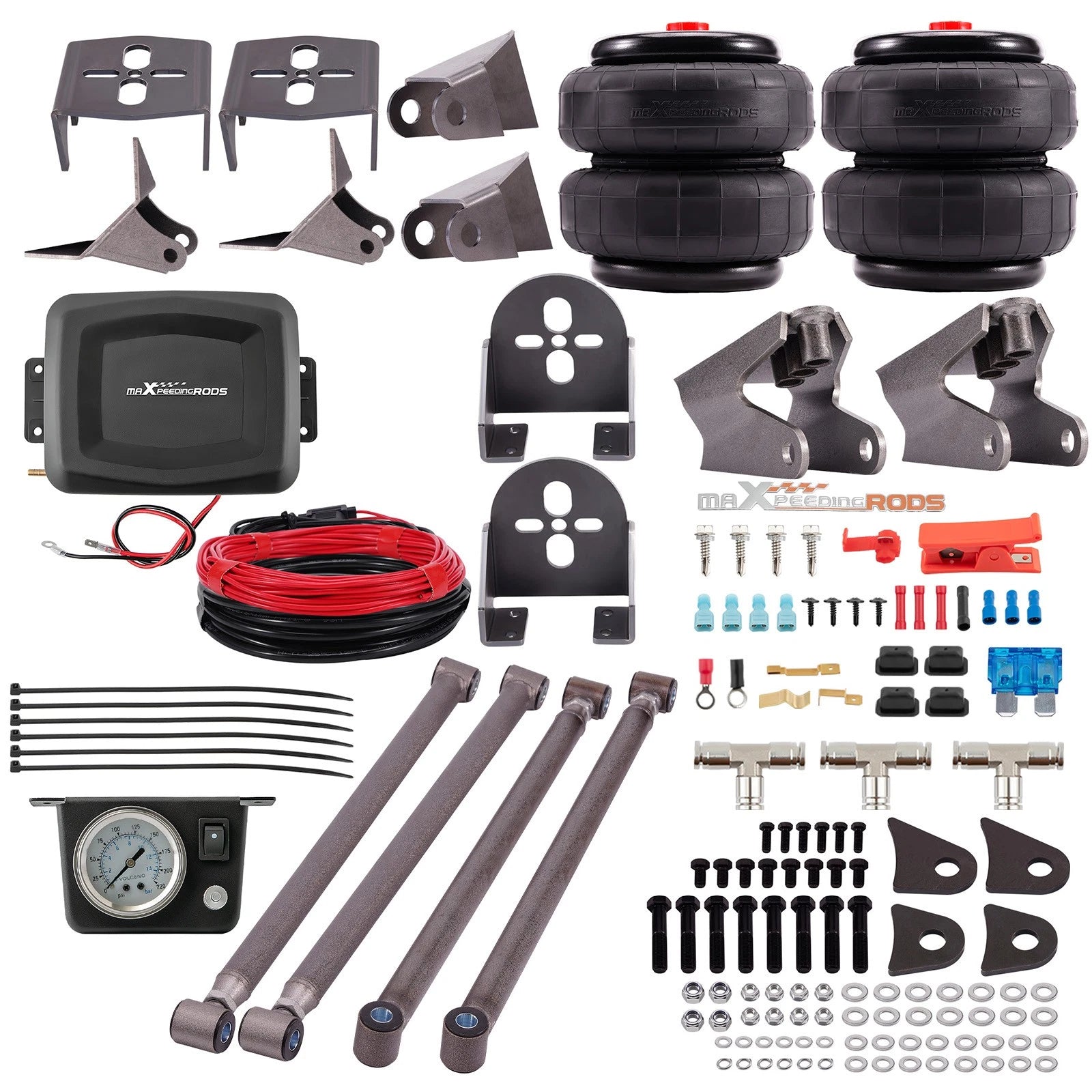 Air Spring Bags + Air Controller Kit for Most Pickup Trucks w/ 2.75" Axle Tube