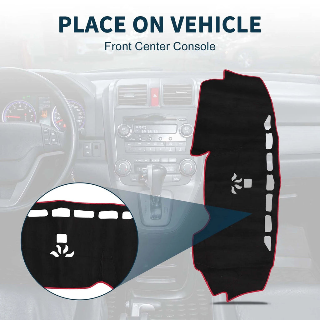 Dashboard Cover Mat for Honda CR-V (2017–2022) Sun Protector Black Red