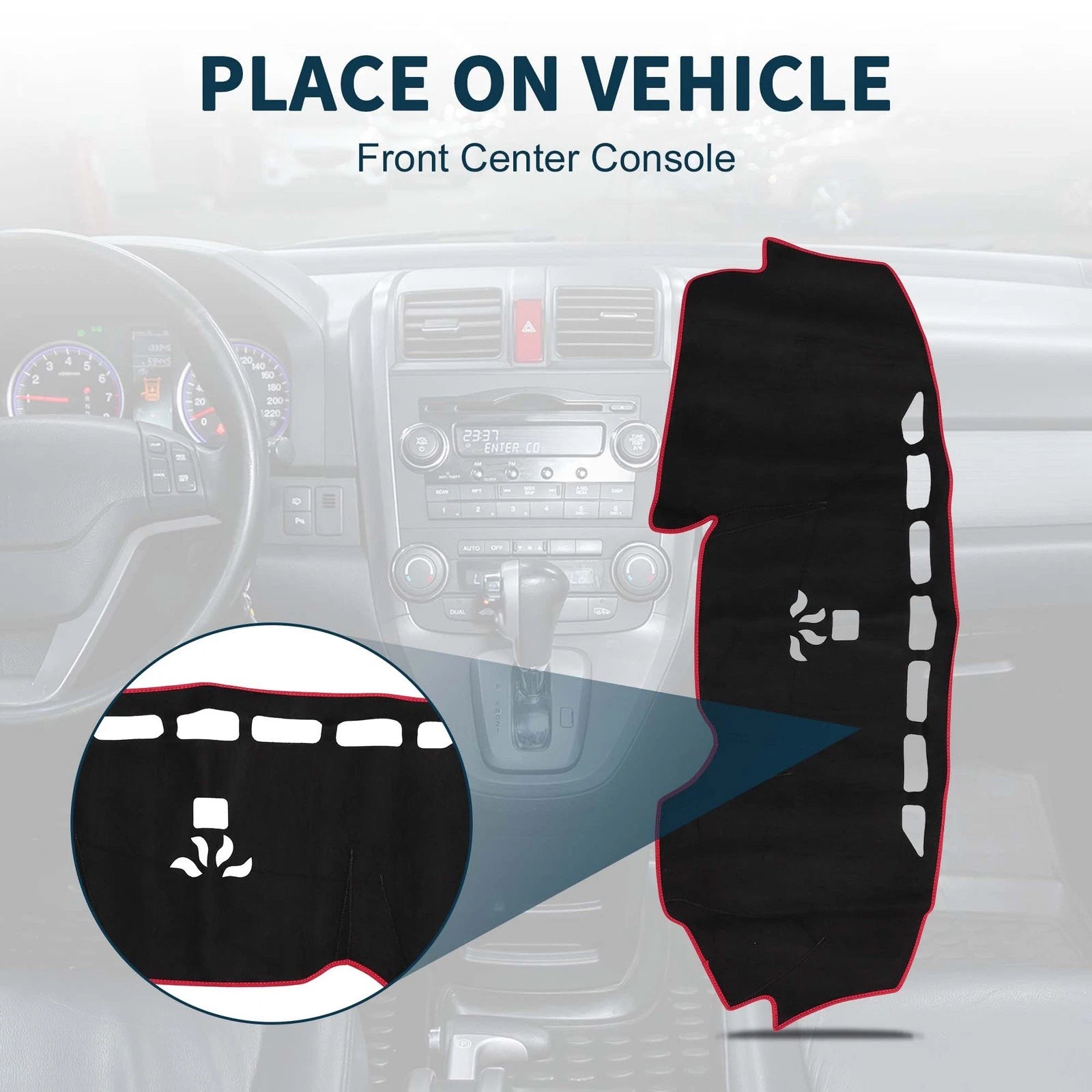 Dashboard Cover Mat for Honda CR-V (2017–2022) Sun Protector Black Red