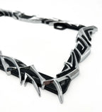 Metal License Plate Frame Black Chrome Tribal Flame for Car Truck SUV