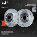 Front & Rear Drilled Brake Rotors & Ceramic Pads for Brake Drums