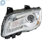 Headlight Assembly for Chrysler 300 (2011-2014) Chrome Halogen LH Side