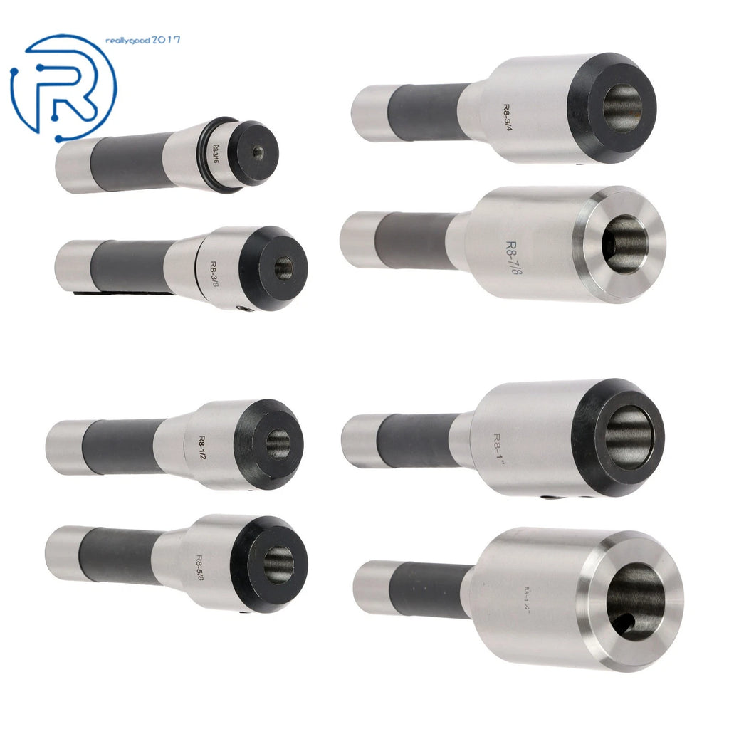 8Pcs End Mill Holder Set 3/16" to 1-1/4" for R8 (Fits )