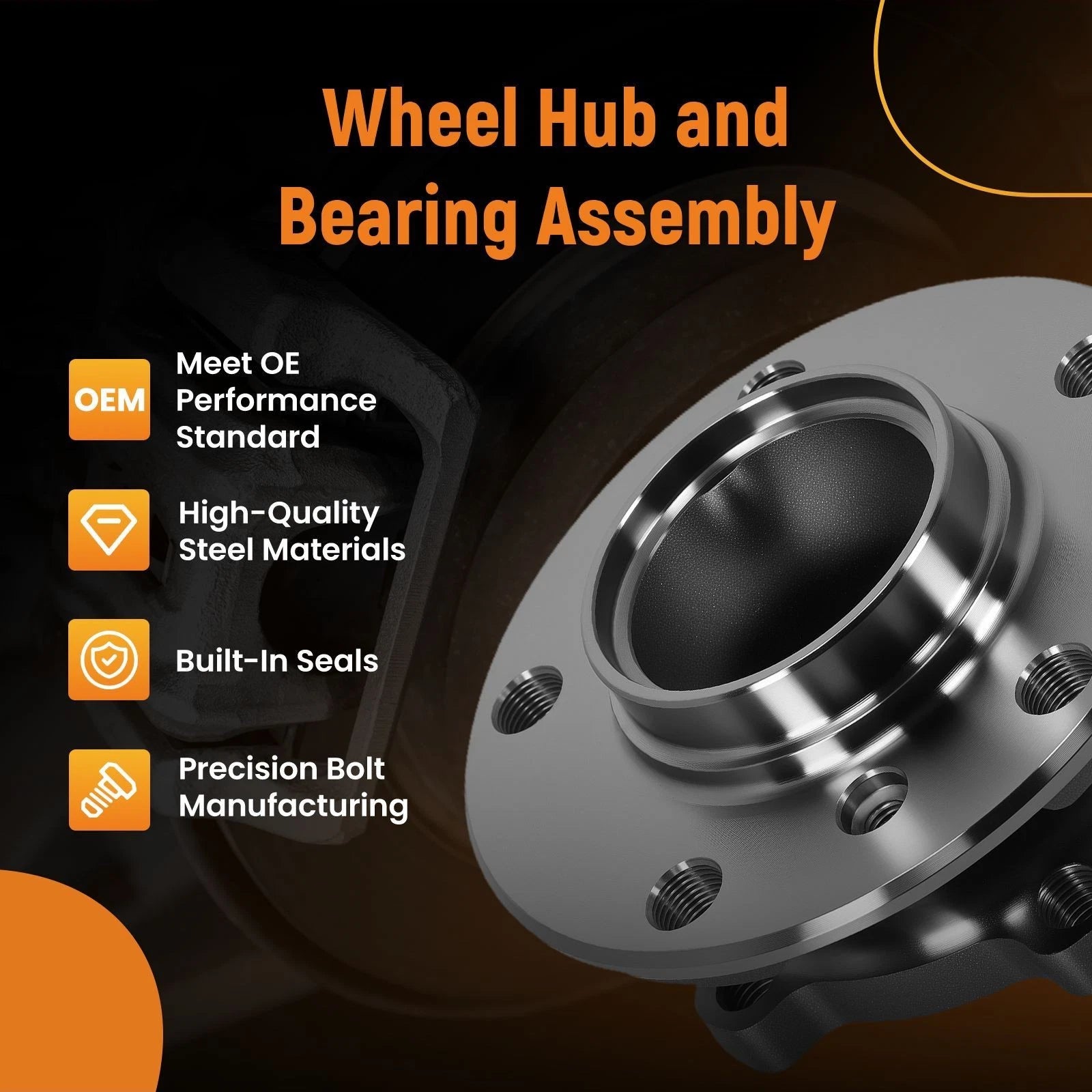 Front Wheel Bearing Hub for BMW 320i 328i 340i (2012–2016) 513359 WA513359