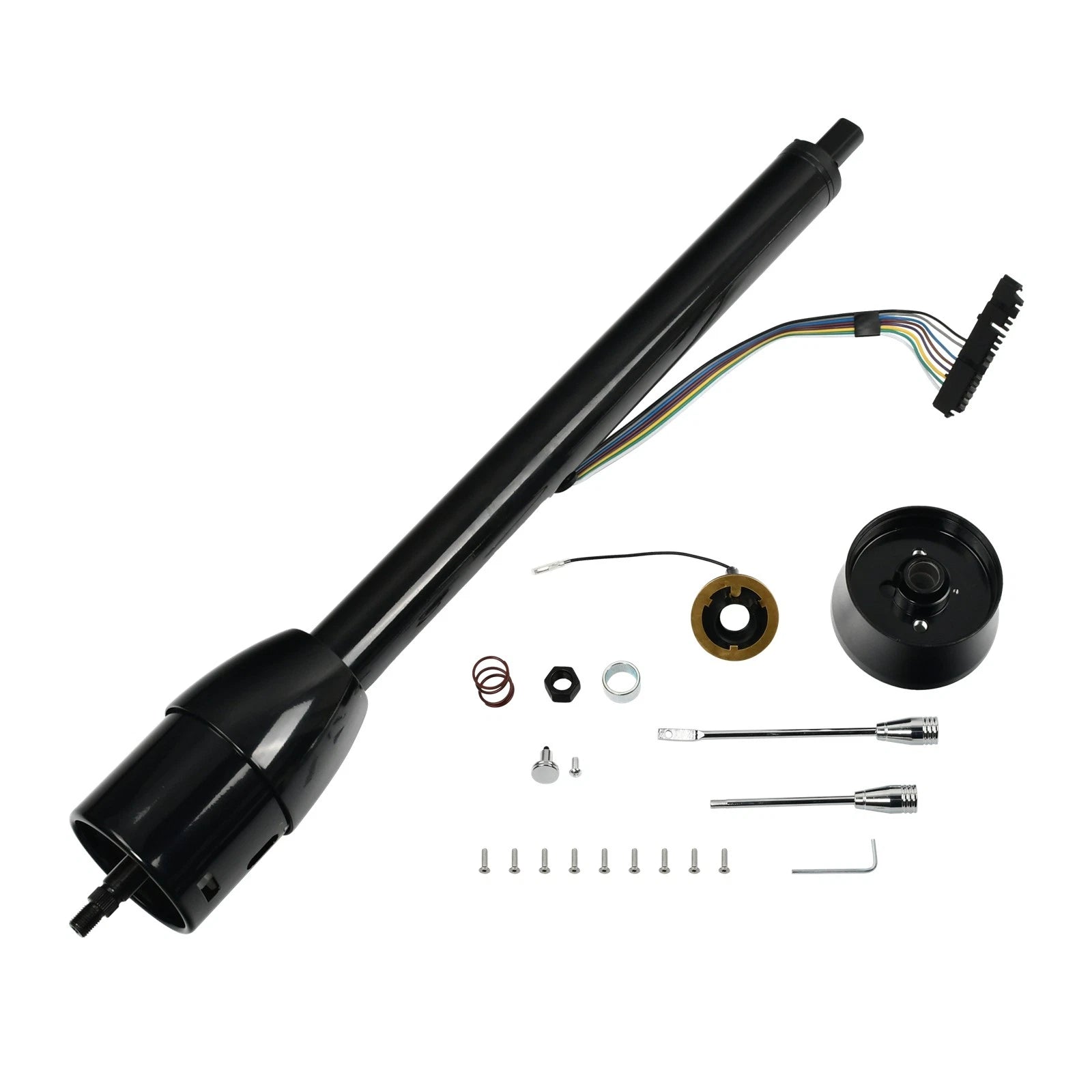 30" Stainless Steel Tilt Steering Column & Adapter for Universal Fit (No Key)