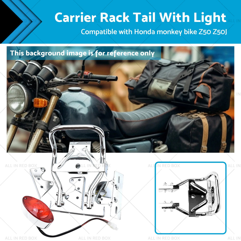 Rear Carrier Rack Tail Light for Honda Z50J Monkey Gorilla (1970–1999)