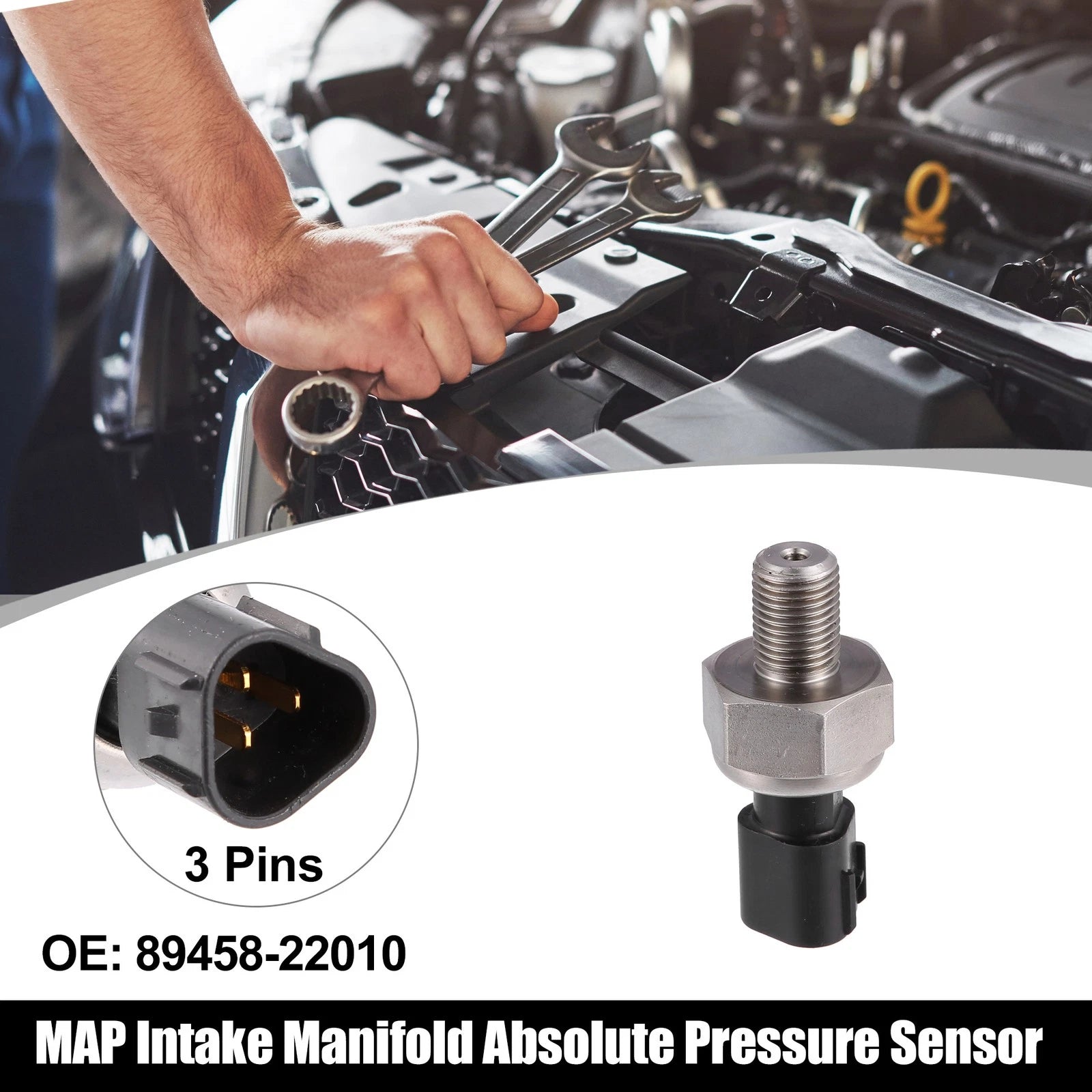 Fuel Rail Pressure Sensor 89458-22010 for Lexus LS460 LS600h IS F (2008–2014)