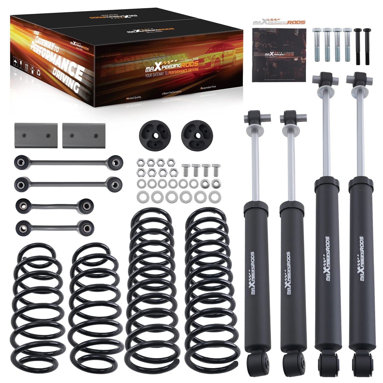 2.5" Suspension Lift Kit w/ Shocks for Jeep Wrangler JLU (2018–2023)