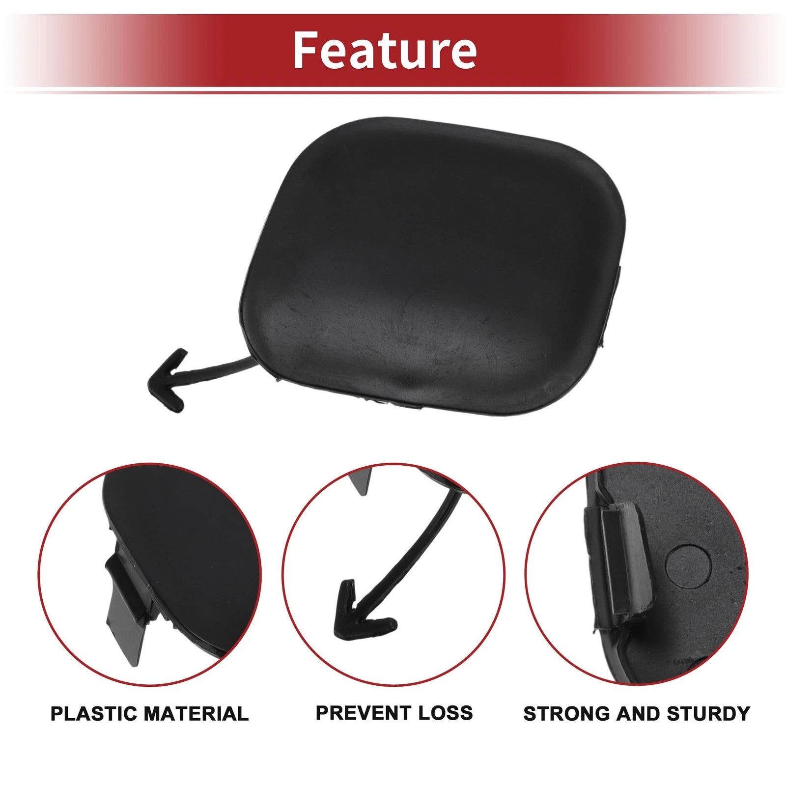 Tow Hook Cover Cap for Toyota Highlander (No. 521270E926) (2014–2019) Black