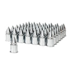 Chrome V-Spike Lug Nut Covers Push On 4-3/8in Tall 60 Pack for Universal (—)