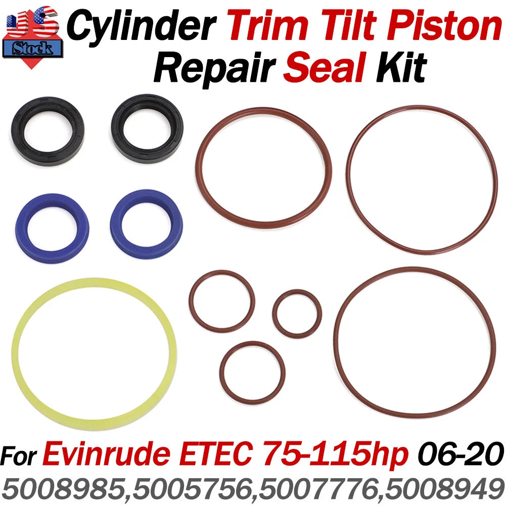 Trim Tilt Piston Repair Seal Kit for Evinrude ETEC 75hp-115hp (2006–2020) 5008985