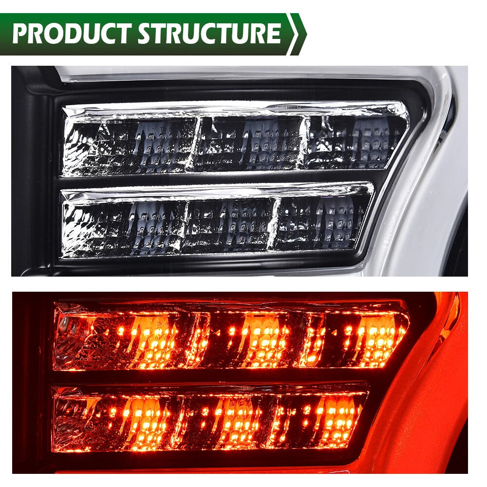 LED Tube Tail Lights for Ford F-150 (2009–2014) Black Assembly