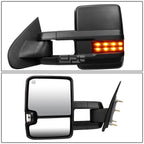 Set of 2 Power Heated LED Signal Light Towing Mirrors for GM K2XX (2014–2017)