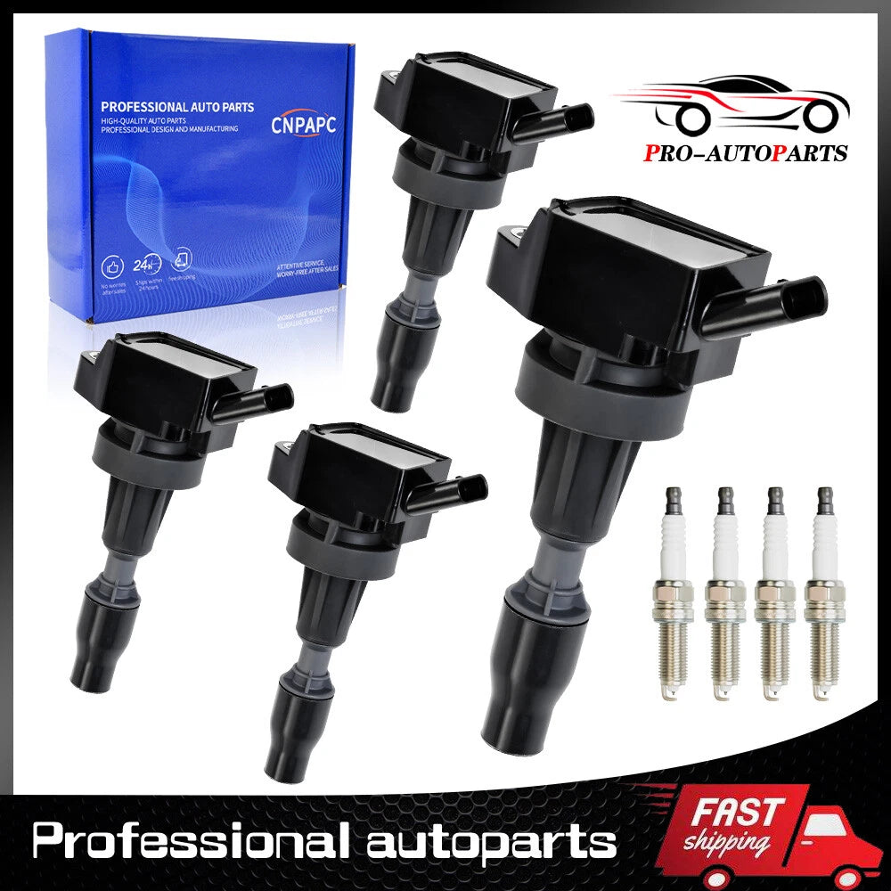 Set of 4 Ignition Coils & Iridium Spark Plugs for Hyundai Veloster (2015–2020) UF817