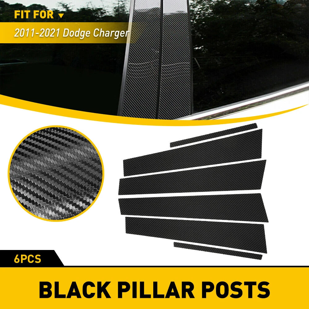 Carbon Fiber Pillar Post Door Trim for Dodge Charger (2011–2021)