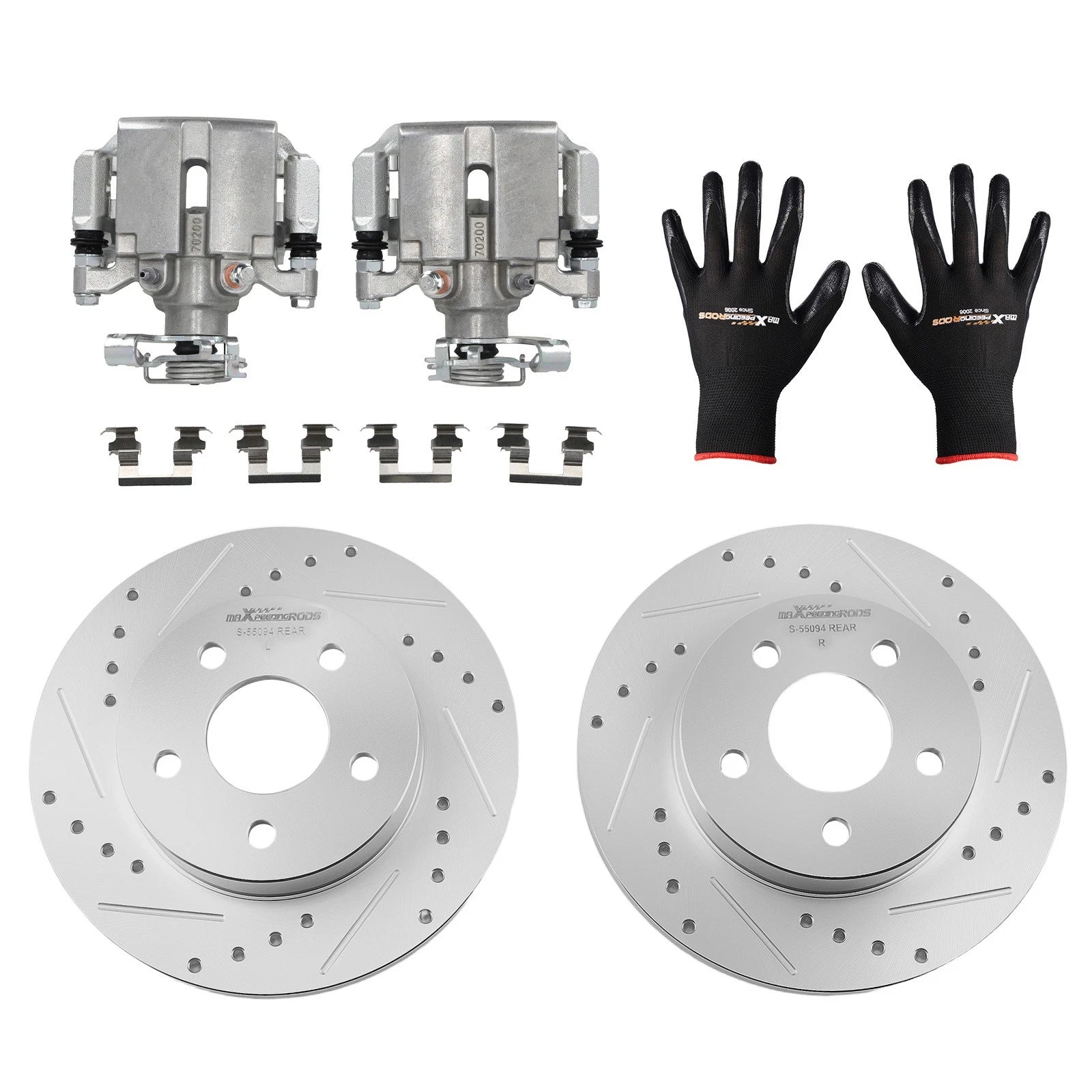 Rear Brake Rotors and Calipers Kit for Chevrolet Cobalt/HHR (2005–2010)