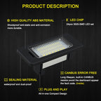 2Pcs White LED License Plate Lights for BMW 3/4/5 Series (E60 E90 F30 E92)