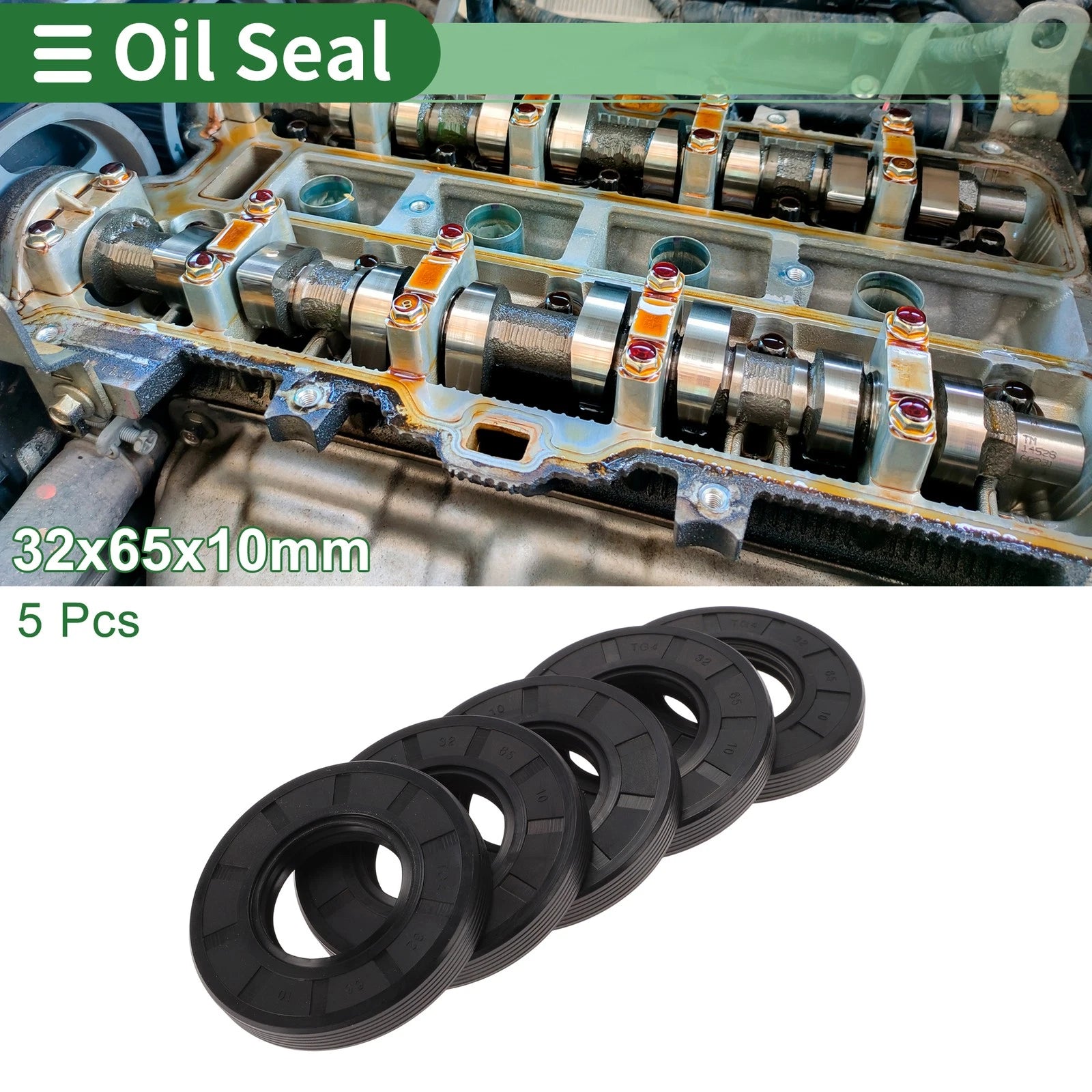 Set of 5 Oil Seals NBR Rubber 32x65x10mm for Automotive Applications