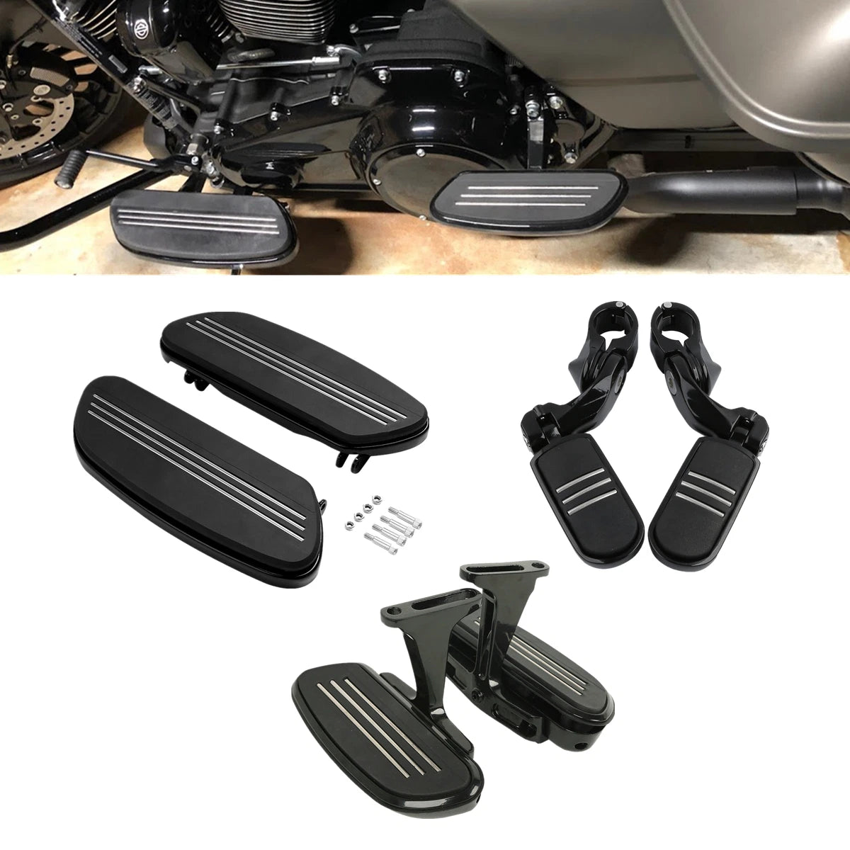 Rider Passenger Pegstreamliner Footboard & FootPegs for Harley Road Glide (1993–2024)