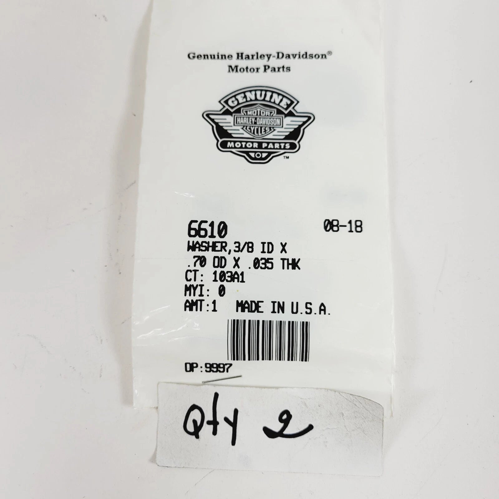 Washer 3/8 ID X 0.70 OD X .035 THK for Harley-Davidson