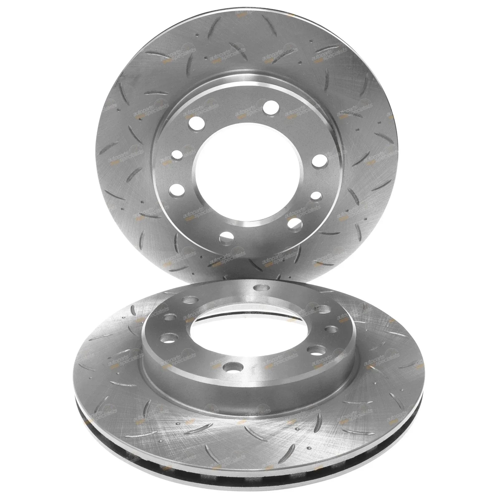 2 x Drilled Slotted Front Disc Brake Rotors for Toyota 70-75 Series + Pads