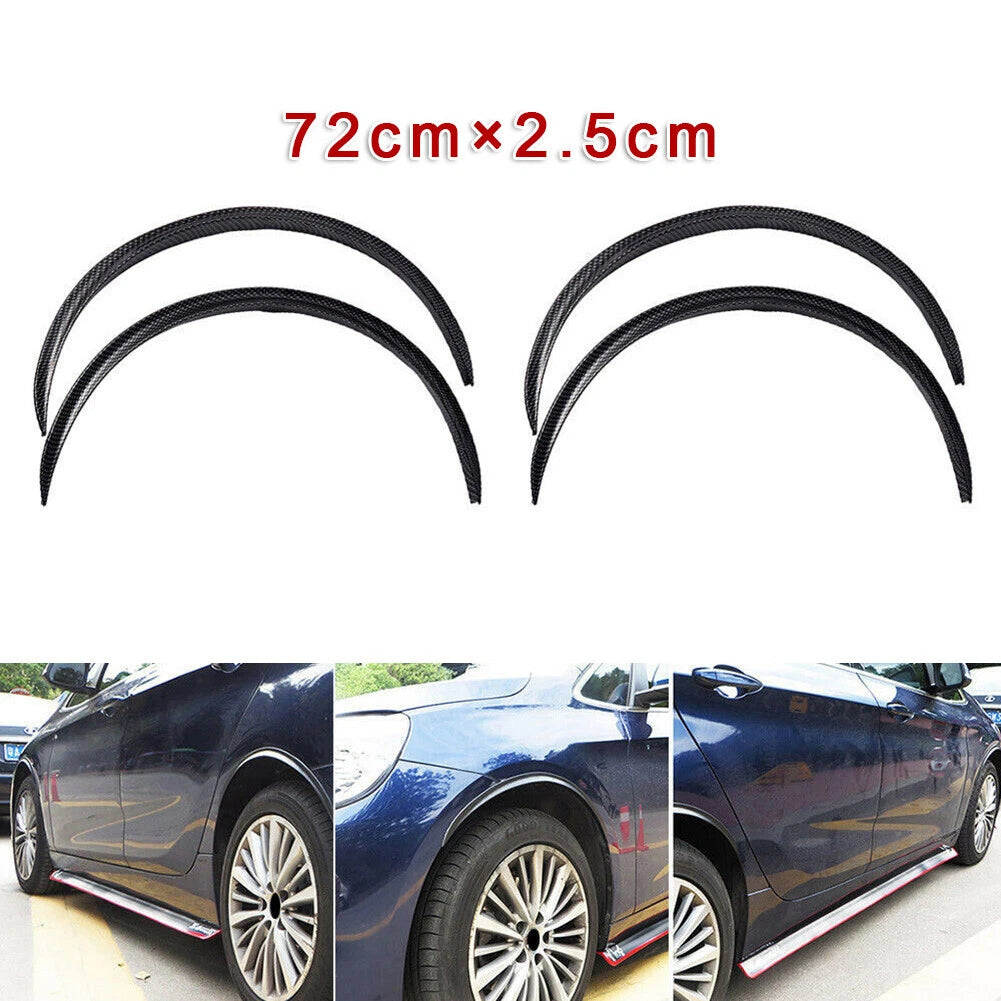 Set of 4 Carbon Fiber Wheel Trim Eyebrow Arch Lips for Universal Fit