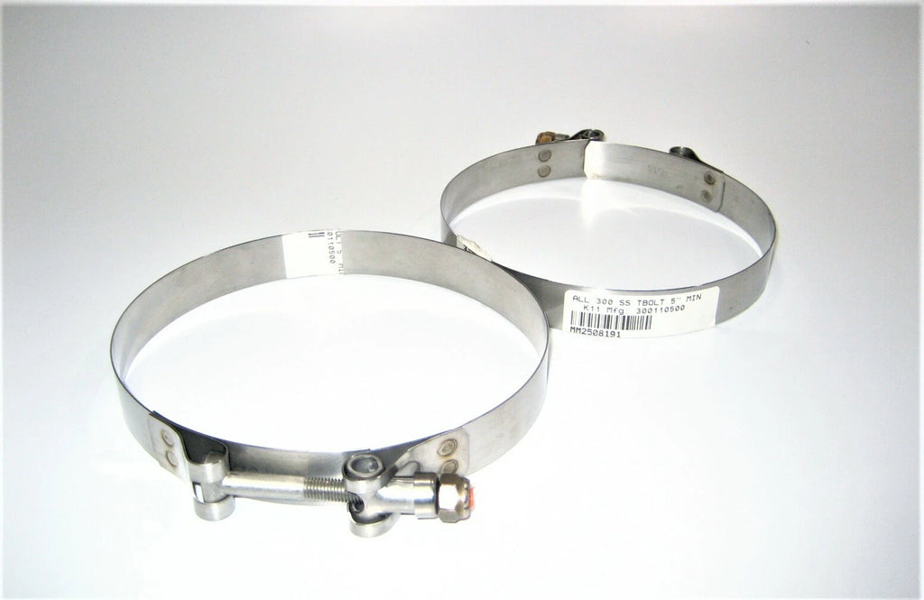 Set of 2 T-Bolt Exhaust Intake Hose Clamps for Marine Boat Motor (300110500)