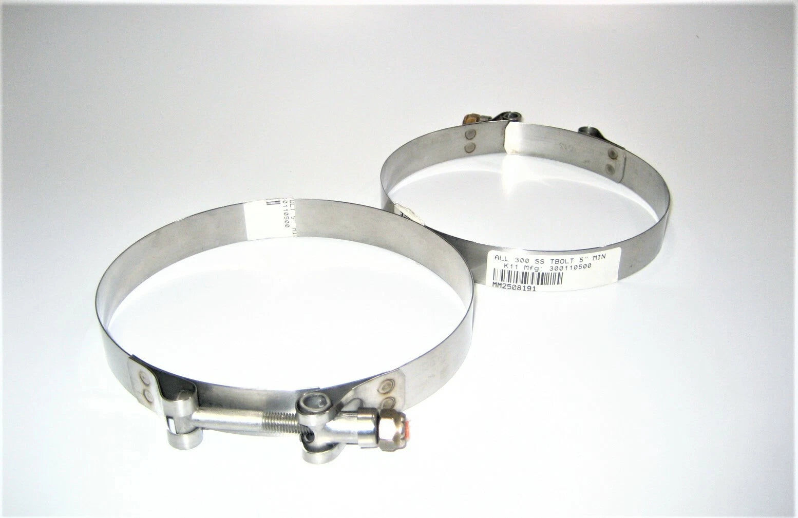 Set of 2 T-Bolt Exhaust Intake Hose Clamps for Marine Boat Motor (300110500)