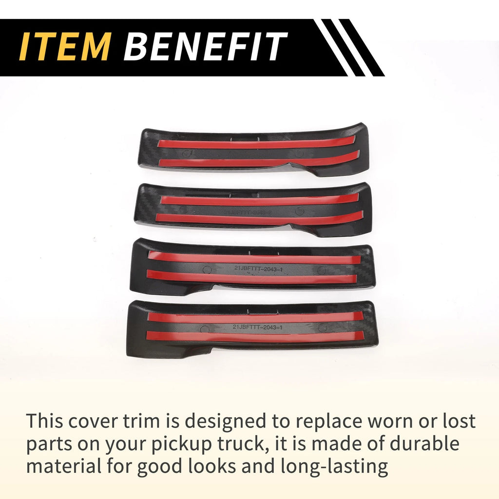 Set of 4 Carbon Fiber Door Handle Bezel Covers for Toyota Tundra (2014–2021)