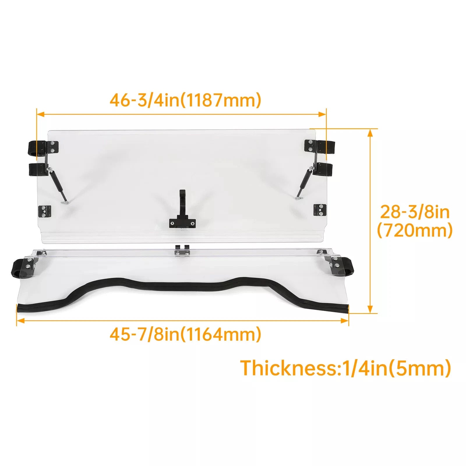 Front Scratch Resistant Flip Windshield for Honda Pioneer 700 (2014–2026)