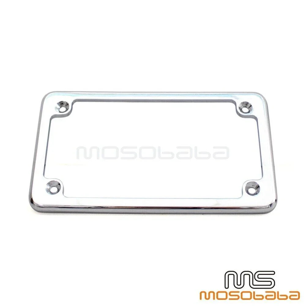 Chrome Motorcycle License Plate Frame for Harley Scooter Chopper