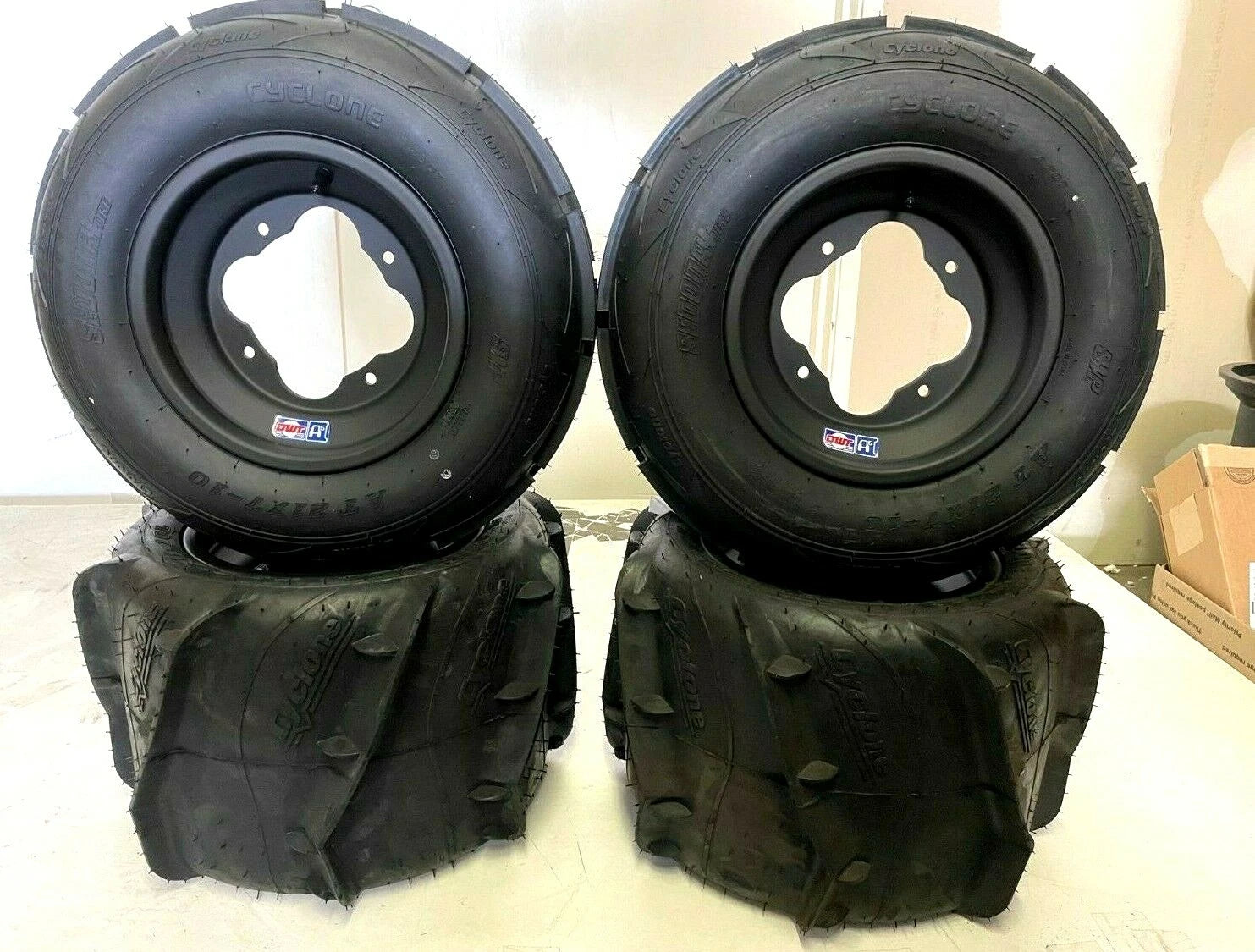 Set of 2 Cyclone Sand Dune Paddle Tires for LTR450 LTZ400 KFX450 (2006–2014)