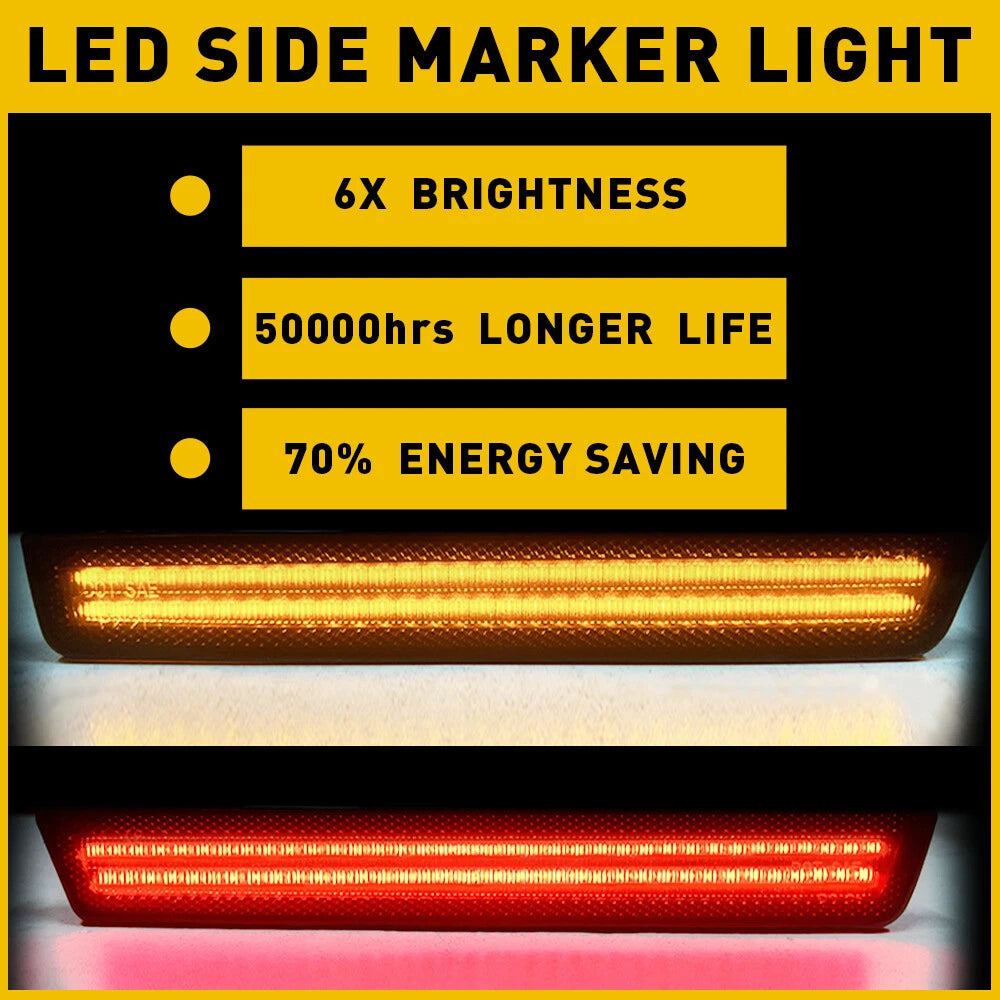LED Side Marker Lights Smoked Lens for Dodge Challenger (2015–2022)