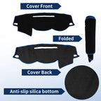 Dash Cover for Mitsubishi L200 (2015–2019) Polyester Black Blue Edge Set