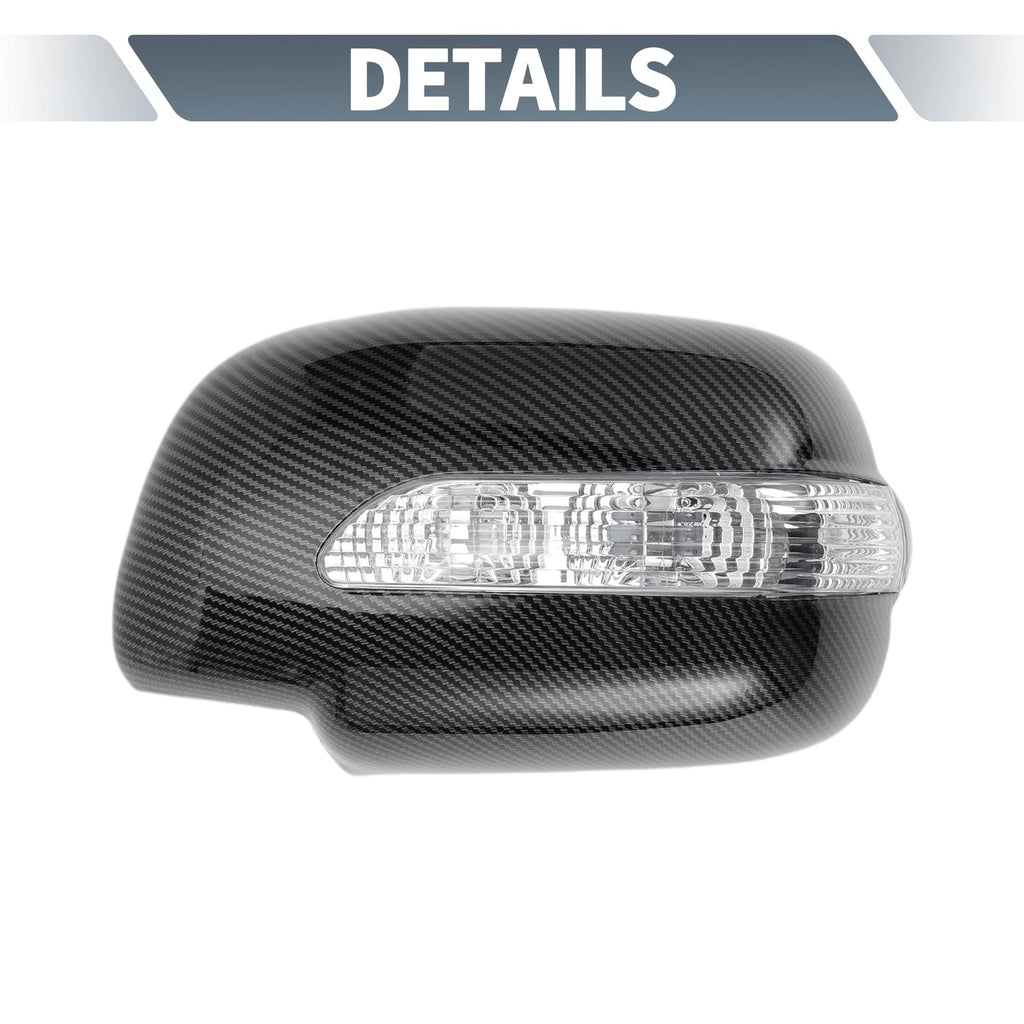 Pair Rearview Mirror Cover Overlay for Lexus RX330 (2004–2006) Carbon Fiber