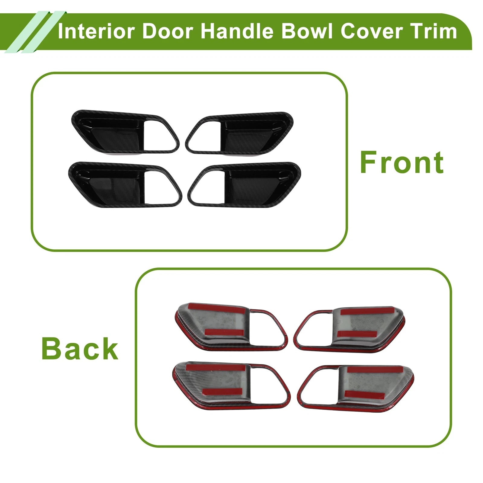 Interior Door Handle Bowl Cover Trim for Nissan Kicks (2025) Carbon Fiber Black