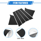 Set of 6 Pillar Posts Door Window Trim Cover for Chevrolet Malibu (2016–2021) Black