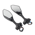 Rearview Mirror with LED Turn Signal for Honda Kawasaki Yamaha Suzuki Motorcycle