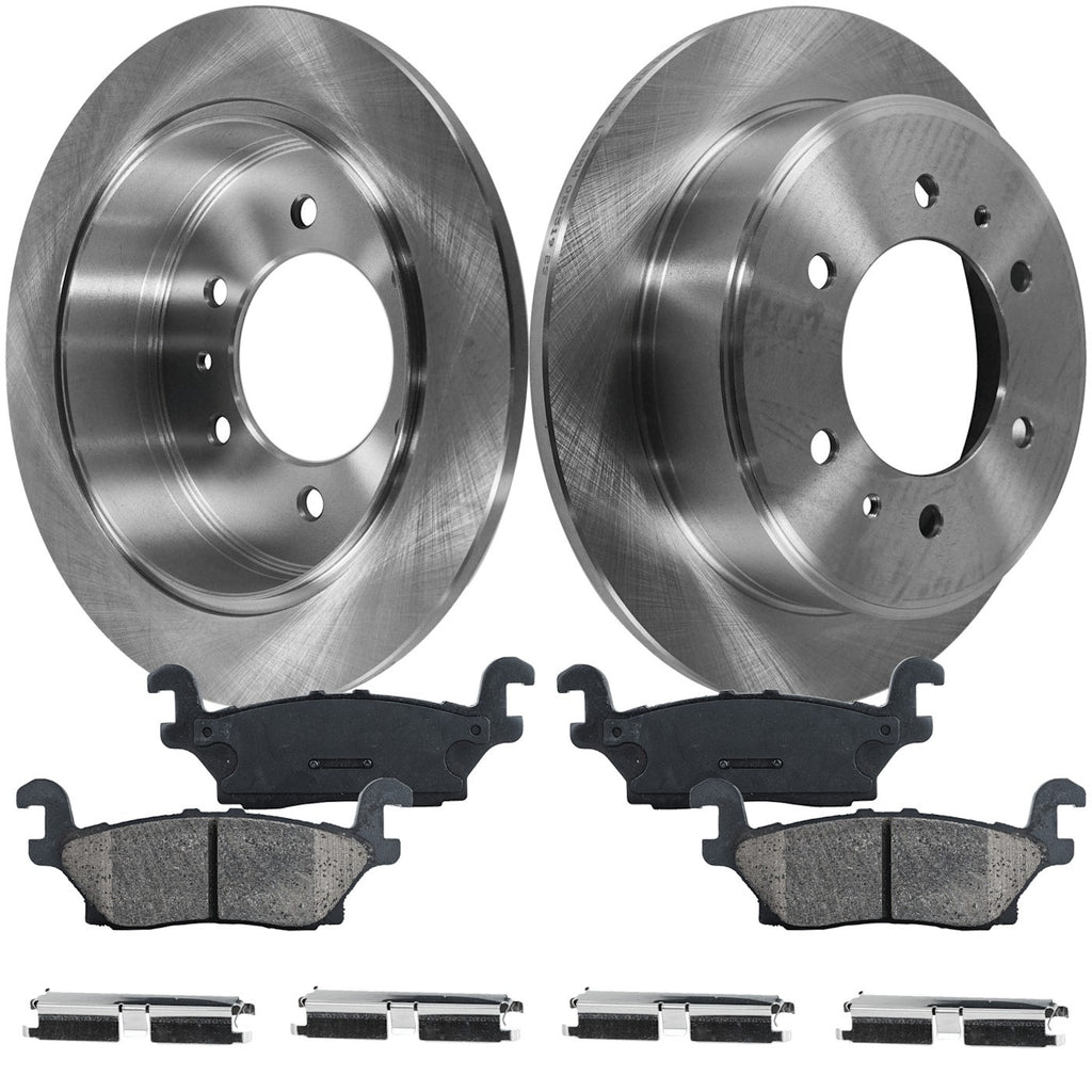 Rear Brake Disc Rotors and Pads Kit for Hummer H3 H3T (2009–2010)