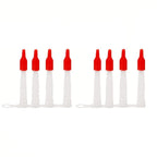 Set of 8 Red Cap Silicone Tube Spout Caulking Nozzles for Effective Sealing